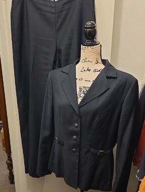 Sag Harbor Black Women's Blazer and Pants Set